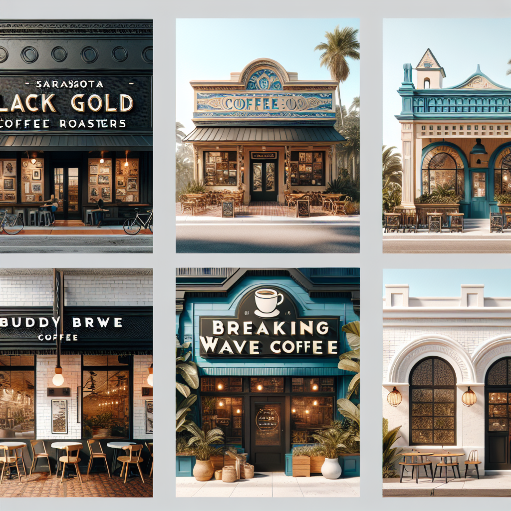A glimpse into Sarasota's vibrant coffee scene with a focus on Black Gold Coffee Roasters, Breaking Wave Coffee, and Buddy Brew Coffee.